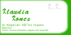 klaudia koncs business card